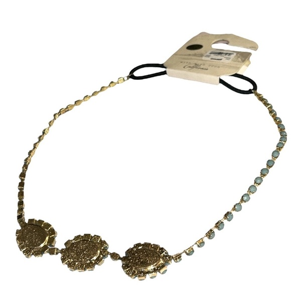 NWT With Love From California turquoise Gem Bohemian Headband W/Elastic back - Picture 13 of 14